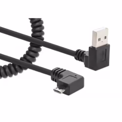 Manhattan 356237, 1 m, USB A, Micro-USB B, Noir