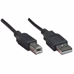 Manhattan 374507 câble USB 0,5 m USB 2.0 USB A USB B Noir