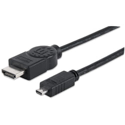 Manhattan 390538 câble HDMI 2 m HDMI Type A (Standard) HDMI Type D (Micro) Noir