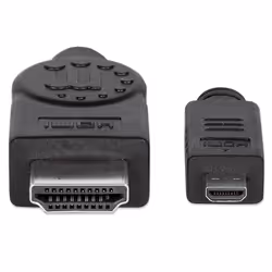 Manhattan 390538 câble HDMI 2 m HDMI Type A (Standard) HDMI Type D (Micro) Noir