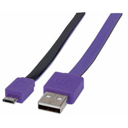 Manhattan 391368 câble USB 1 m USB 2.0 USB A Micro-USB B Noir, Violet