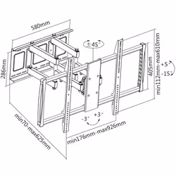 Manhattan 461221 support d'écran plat pour bureau 2,54 m (100") Noir Mur - Vue supplémentaire 13