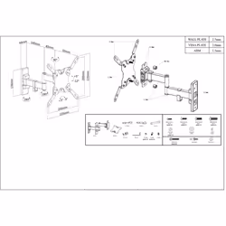 Manhattan 461405 support d'écran plat pour bureau 42" Noir Mur - Vue supplémentaire 5
