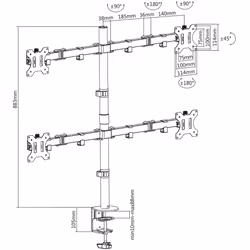 Manhattan 461566 support d'écran plat pour bureau 32" Noir - Vue supplémentaire 5