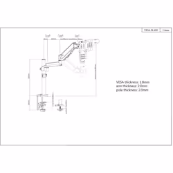 Manhattan 461580 support d'écran plat pour bureau 32" Gris - Vue supplémentaire 8