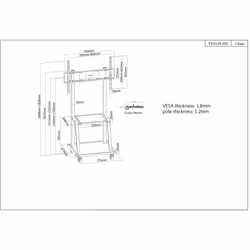 Manhattan 461665 support d'écran plat pour bureau 2,54 m (100") Noir Sol - Vue supplémentaire 6