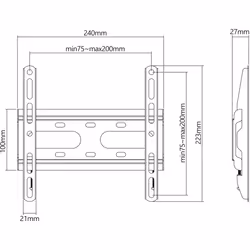 Manhattan 462259 support pour téléviseur 43" Noir - Vue supplémentaire 9