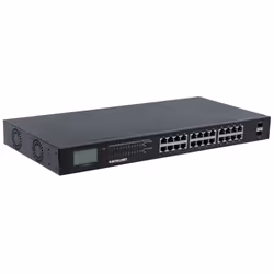 Intellinet 561242 commutateur réseau Non-géré Gigabit Ethernet (10/100/1000) Connexion Ethernet, supportant l'alimentation via ce port (PoE) 1U Noir