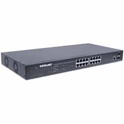 Intellinet 561341 commutateur réseau Géré L2+ Gigabit Ethernet (10/100/1000) Connexion Ethernet, supportant l'alimentation via ce port (PoE) 1U Noir