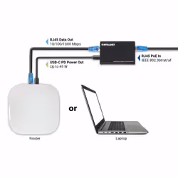 Intellinet 561693 séparateur voix-données Noir Connexion Ethernet, supportant l'alimentation via ce port (PoE) - Vue supplémentaire 5