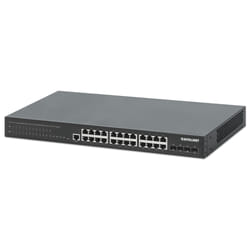 Intellinet 561846 commutateur réseau Géré L2+ Gigabit Ethernet (10/100/1000) Connexion Ethernet, supportant l'alimentation via ce port (PoE) 1U Noir