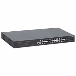 Intellinet 561846 commutateur réseau Géré L2+ Gigabit Ethernet (10/100/1000) Connexion Ethernet, supportant l'alimentation via ce port (PoE) 1U Noir