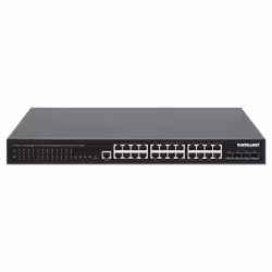 Intellinet 561846 commutateur réseau Géré L2+ Gigabit Ethernet (10/100/1000) Connexion Ethernet, supportant l'alimentation via ce port (PoE) 1U Noir