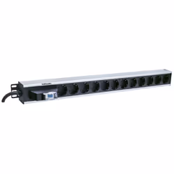 Intellinet 711449 unité de distribution d'énergie 12 sortie(s) CA Noir, Gris