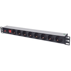 Intellinet 713986 unité de distribution d'énergie 8 sortie(s) CA 1U Aluminium, Noir