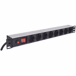 Intellinet 713986 unité de distribution d'énergie 8 sortie(s) CA 1U Aluminium, Noir