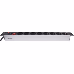 Intellinet 713986 unité de distribution d'énergie 8 sortie(s) CA 1U Aluminium, Noir