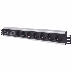 Intellinet 714006, 1.5U, Monophasé, Aluminium, Noir, 7 sortie(s) CA, Type F
