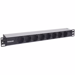 Intellinet 714037 unité de distribution d'énergie 8 sortie(s) CA 1U Aluminium, Noir