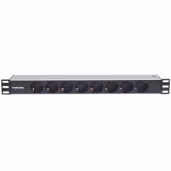 Intellinet 714037 unité de distribution d'énergie 8 sortie(s) CA 1U Aluminium, Noir