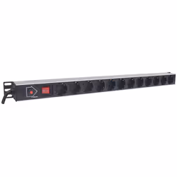 Intellinet 714044 unité de distribution d'énergie 12 sortie(s) CA 1U Noir
