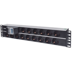 Intellinet 714051 unité de distribution d'énergie 15 sortie(s) CA 2U Aluminium, Noir