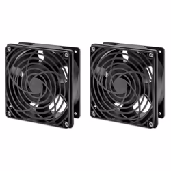 Intellinet 716154, Ventilateur, Noir, 2 ventilateur(s), 12 cm, 85 m³/h, 1,8 m