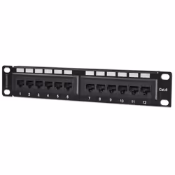 Intellinet 720748, RJ-45, U/UTP (UTP), Noir, Montage de rack, 1U, 254 mm