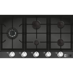 Plaque de cuisson à gaz - Kaiser - KCG 9387 Turbo - 90 cm - Verre noir - 5 zones