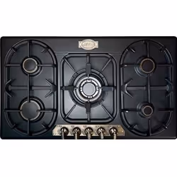 Plaque de cuisson à gaz - KAISER - 90 cm - 5 brûleurs - Noir - Haute qualité en fonte