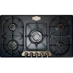 Plaque de cuisson à gaz - KAISER - 90 cm - 5 brûleurs - Noir - Haute qualité en fonte