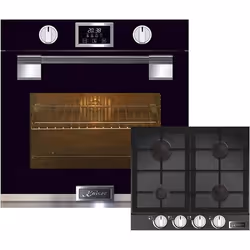Kaiser EH 6338s Set Four Encastrable Electrique Auto-Four 79L Pyrolyse Auto-Nettoyant Four + KCG 6387 Plaque de cuisson à gaz ...