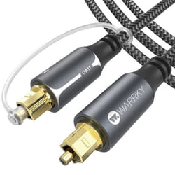 Câble Optique Audio - WARRKY - 3m - Nylon Tressé - Plaqué Or - Toslink