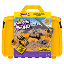 Kinetic Sand SABLE MAGIQUE - MALLETTE DE CONSTRUCTION 907 G + 3 ACCESSOIRES - Emportez Votre Sable À Modeler Partout &amp; Sculptez Vos Créations Comme De La Pâte À Modeler - Jouet Enfant 3 Ans Et +