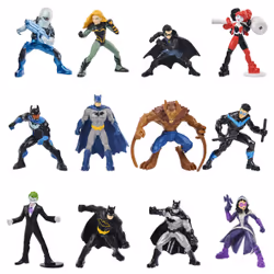 DC Comics , BATMAN, Mini-figurines à l'échelle 5 cm à collectionner dans une boîte surprise (les personnages et les styles pe ...