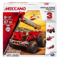 Meccano - VEHICULES DE SECOURS 3 MODELES - 3 Modèles De Véhicules De Secours A Construire - Jeu de Construction Avec 2 Outils Et 87 Pièces - 6026714 - Jouet Enfant 10 Ans et +
