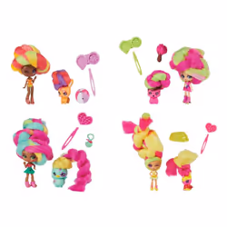 Candylocks , Pack de 2, Poupée 7,5 cm et animal parfumés à collectionner avec accessoires Posie Peach, 5 an(s), Multicolore