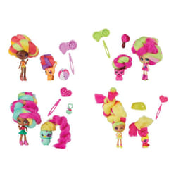 Candylocks , Pack de 2, Poupée 7,5 cm et animal parfumés à collectionner avec accessoires Posie Peach