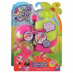 Candylocks , Pack de 2, Poupée 7,5 cm et animal parfumés à collectionner avec accessoires Posie Peach