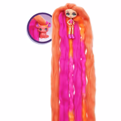 Candylocks , Pack de 2, Poupée 7,5 cm et animal parfumés à collectionner avec accessoires Posie Peach