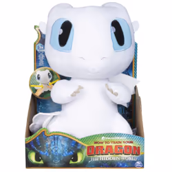 DreamWorks Dragons , Squeeze & Growl Lightfury, Dragon en peluche de 25 cm avec effets sonores, à partir de 4 ans, Dragon ...