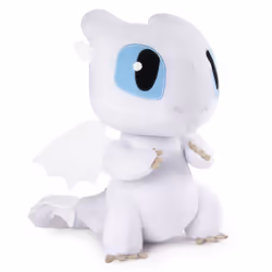 DreamWorks Dragons , Squeeze & Growl Lightfury, Dragon en peluche de 25 cm avec effets sonores, à partir de 4 ans