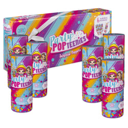 Party Popteenies Party POP TEENIES – Party Pack – Lot de 6 Surprise Poppers avec confettis, mini-poupées à collectionner et accessoires, à partir de 4 ans