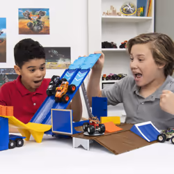 Monster Jam , Coffret Camion transformable 2-en-1 officiel avec monster truck El Toro Loco exclusif en métal moulé à l'échelle 1:64