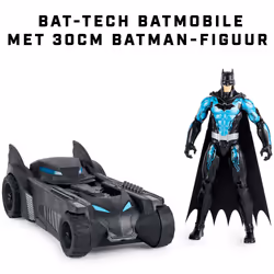 DC Comics BATMAN - PACK BATMOBILE + FIGURINE BATMAN 30 CM - - Véhicule Batmobile Et Figurine Articulée 30 cm - 6058417 - Jouet Enfant 4 Ans et +