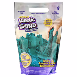 Kinetic Sand , Sachet de 907 g de sable scintillant Turquoise scintillant entièrement naturel à écraser, mélanger et sculpter ...