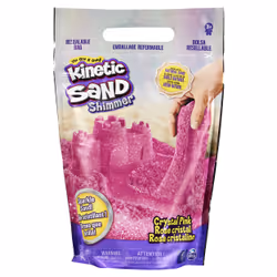 Kinetic Sand , Sachet de 907 g de sable scintillant Rose cristal entièrement naturel à écraser, mélanger et sculpter, Sable c ...