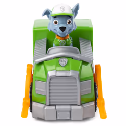 PAW Patrol , Camion de recyclage de Rocky avec figurine à collectionner, pour les enfants à partir de 3 ans