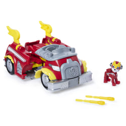 PAW Patrol , Mighty Pups Super PAWs, Camion de pompier Powered Up transformable de Marcus