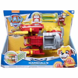 PAW Patrol , Mighty Pups Super PAWs, Camion de pompier Powered Up transformable de Marcus